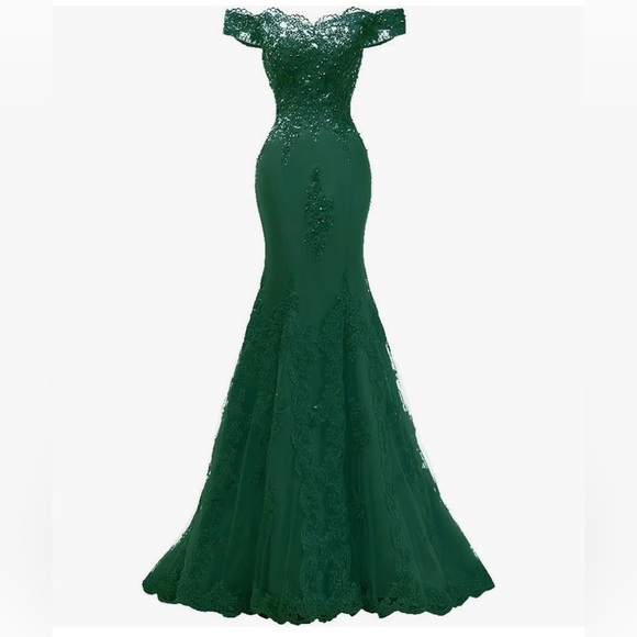 Green Prom Mermaid Gown - Picture 1 of 1
